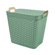 Mainstays 2 Bushel Flexible Rectangle Laundry Basket, Decorative Tote, Sage Green Plastic