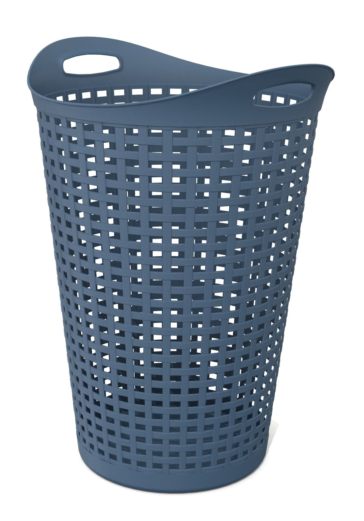 Mainstays Extra Large Decorative Plastic Storage Basket With Lid, Blue Cove