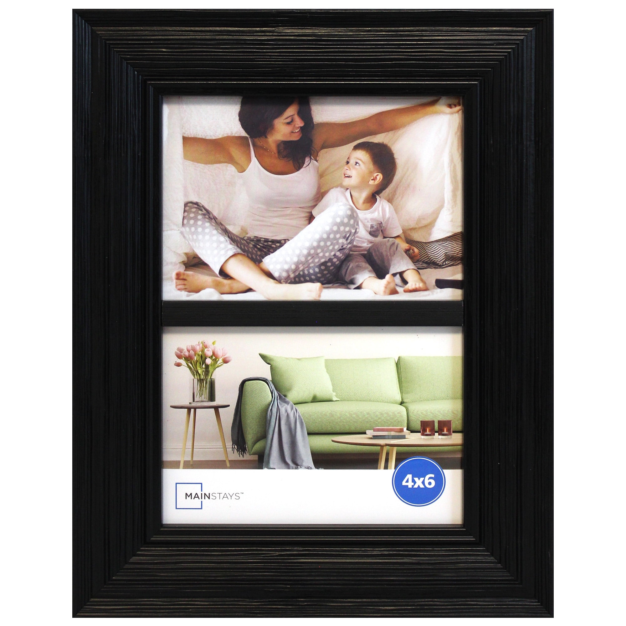 Spepla 4x6 Picture Frame Set of 2, Black Metal Frames Fits 4 by 6 Inch Photo