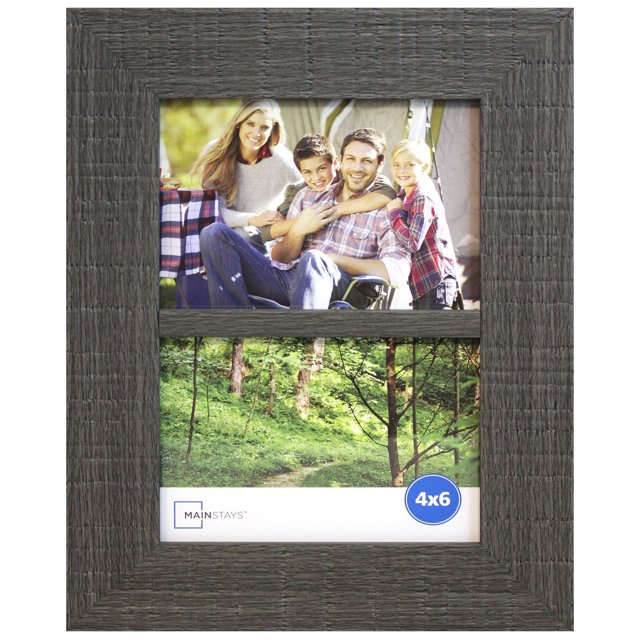 Mainstays 2Openings 4x6 inch Rustic Gray Tabletop Photo Frame