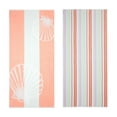 thumbnail image 1 of Mainstays Pink Scallops & Stripes Cotton Blend Beach Towels (2 count), 1 of 7