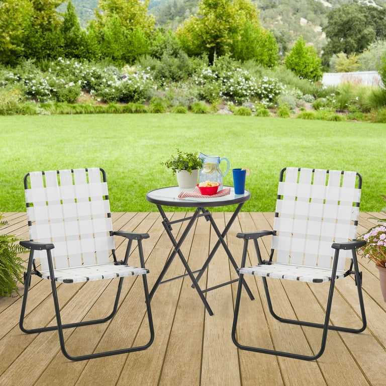 Mainstays 2 Pack Folding High Back Web Chair White Walmart