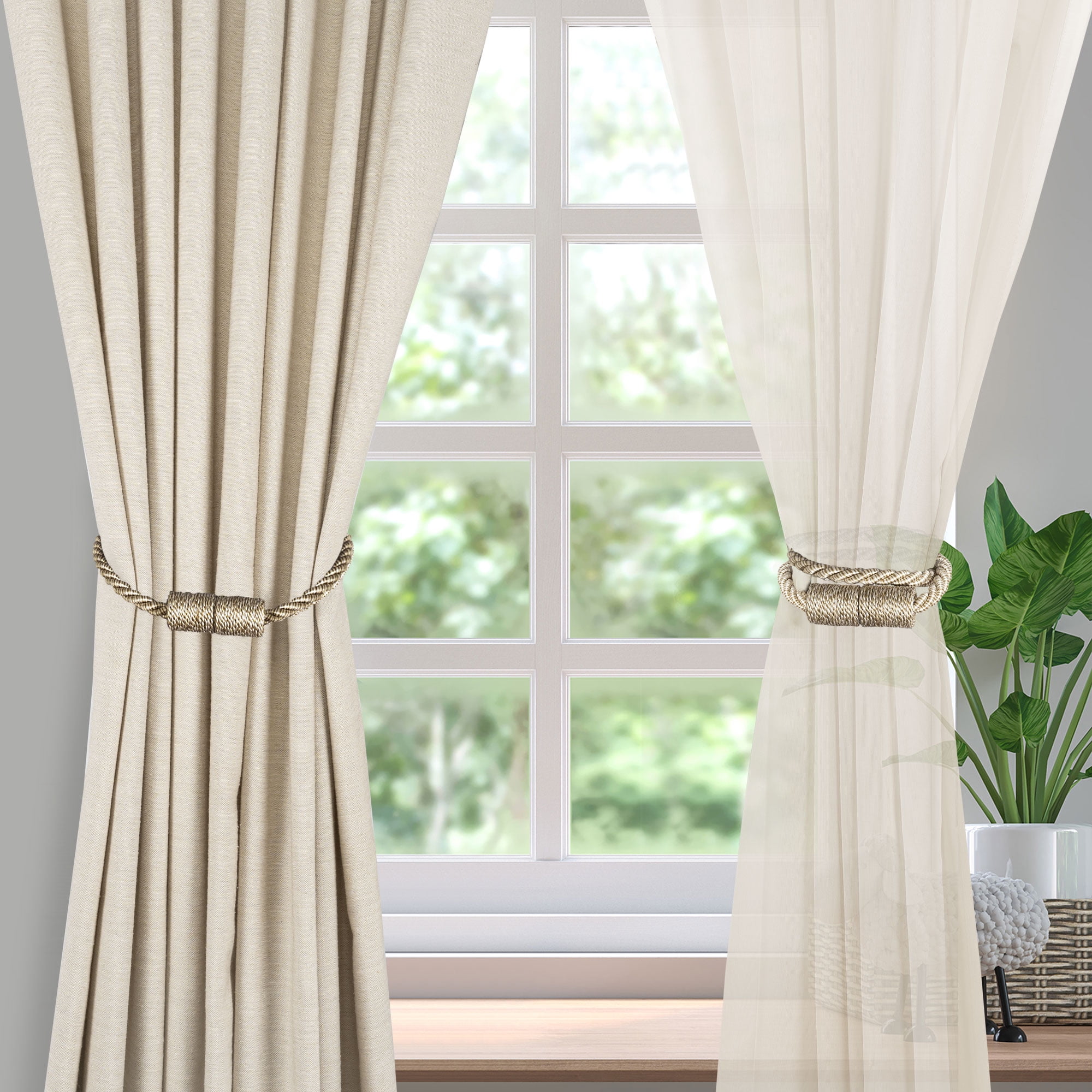 Mainstays 2 Pack Tiebacks for Curtain 17.5 Inch Designer Tie