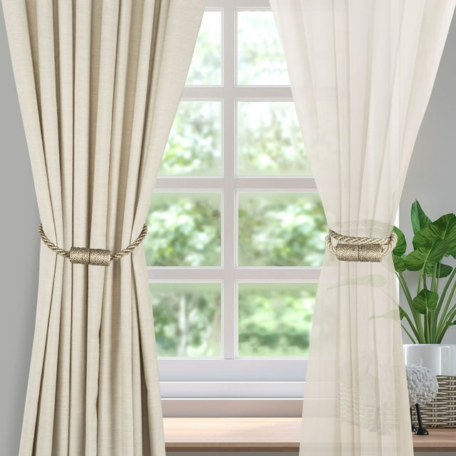 Mainstays 2 Pack Magnetic Tiebacks for Curtain 17.5 Inch Designer Tie ...