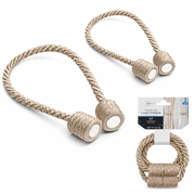Mainstays 2-Pack Magnetic Tiebacks for Curtains, 18 Inch - Beige