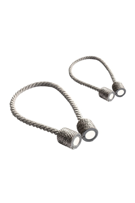 2-Pack Magnetic Tiebacks for Curtains, 18 Inch - Gray