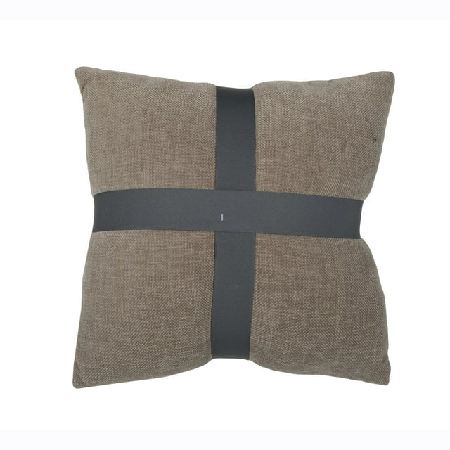 Mainstays 18" x 18" Solid Chenille Washed Stone Polyester Decorative Pillow Set (2 Count)