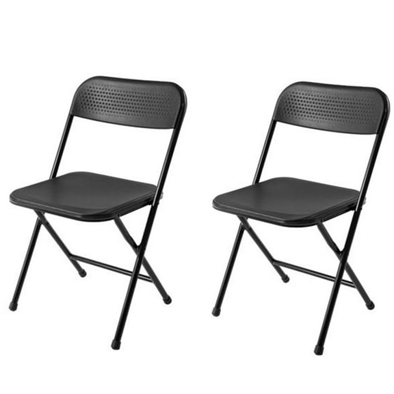 Mainstays 2 Pack Resin Folding Chair, Black