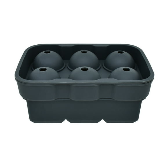 Mainstays 2 Pack Silicone Ice Cube Tray Grey, Square & Sphere Combo