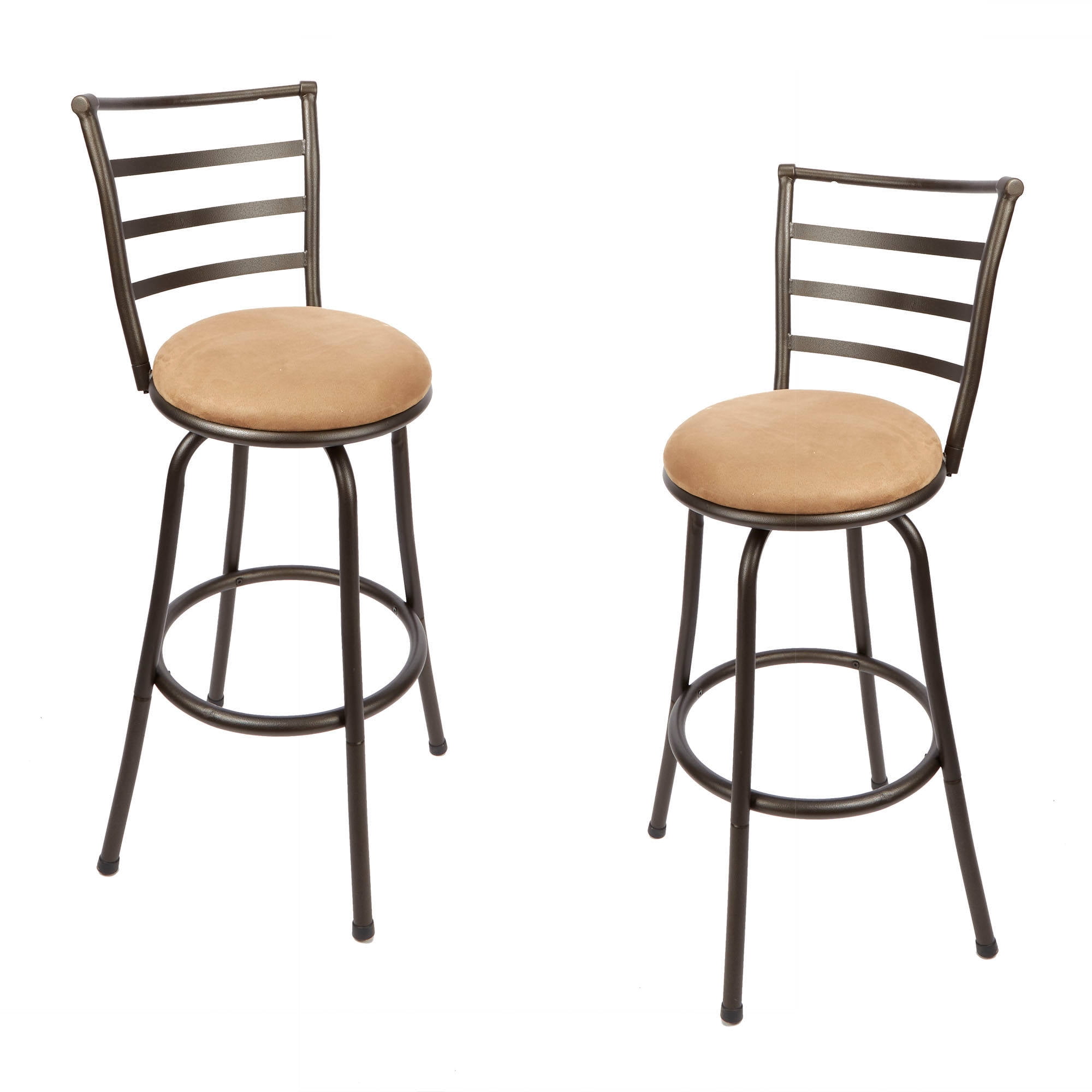 Mainstays 2 Pack of Adjustable 24" or 29" Swivel Barstool, Tan