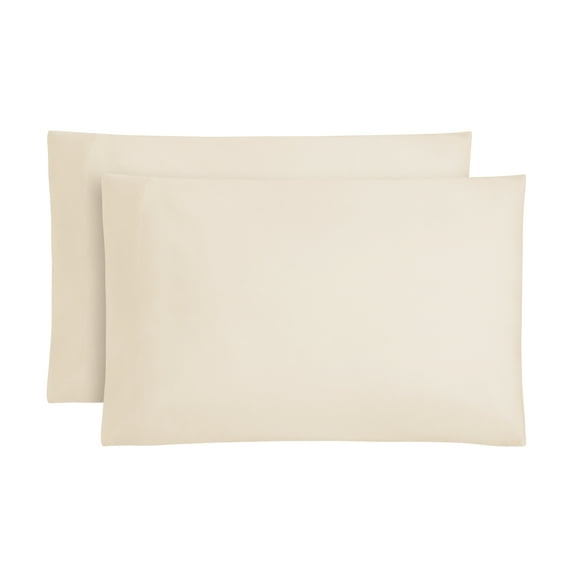 Mainstays 2-Piece 300 Thread Count Beige Cotton Blend Percale Pillowcase Set, King