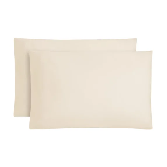 Mainstays 2-Piece 300 Thread Count Beige Cotton Blend Percale Pillowcase Set, King