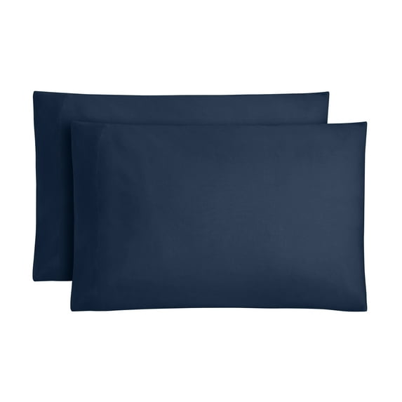 Mainstays 2-Piece 300 Thread Count Blue Cove Cotton Blend Percale Pillowcase Set, King