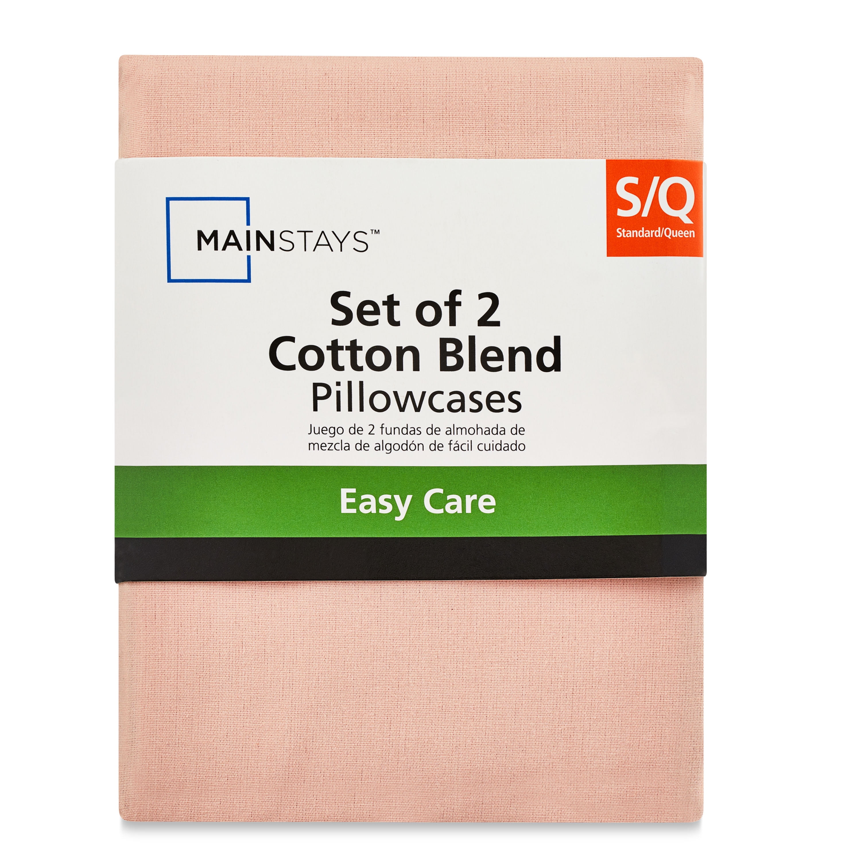 Mainstays 2Piece 300 Thread Count Easy Care Percale Pillowcase Set
