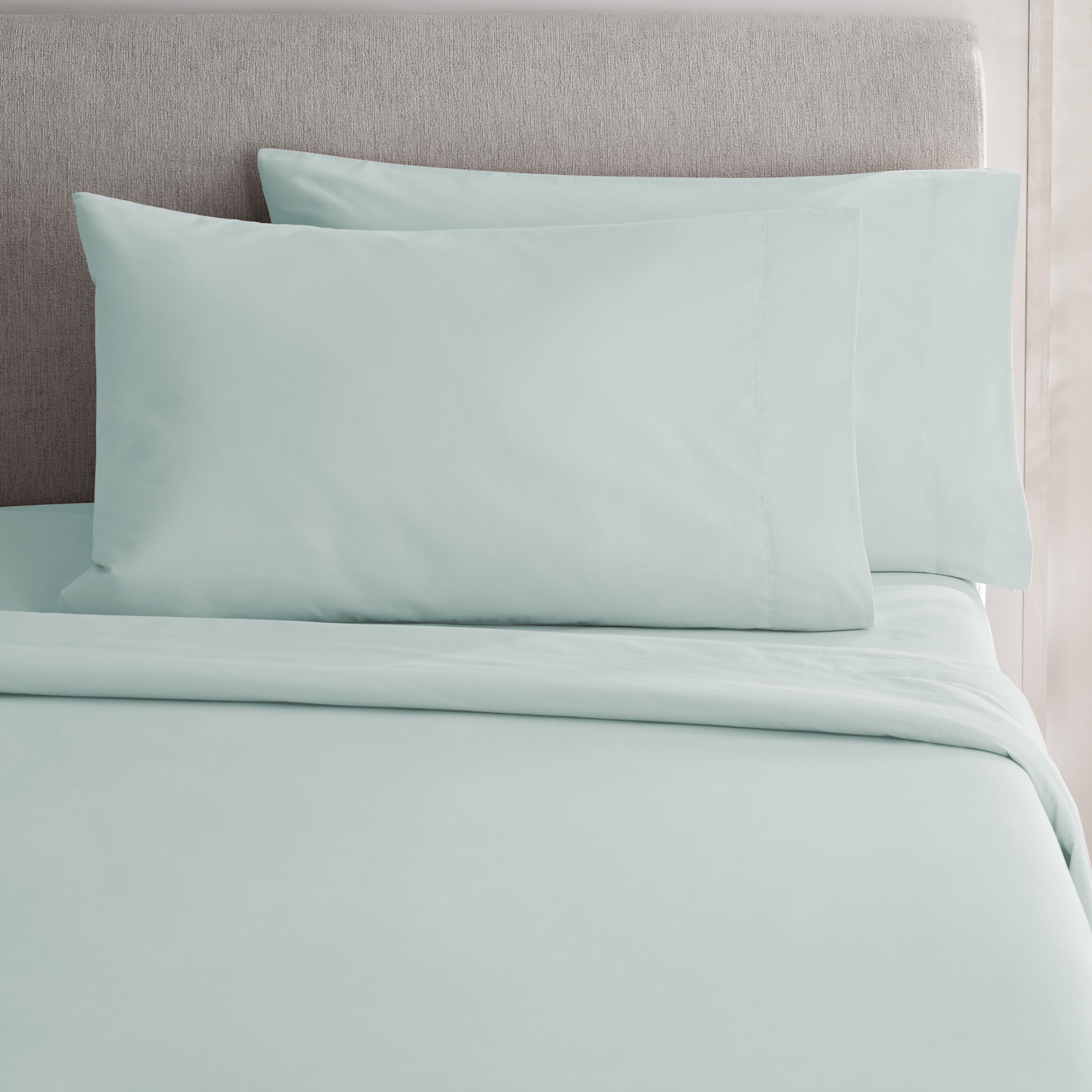 Mainstays 2Piece 300 Thread Count Easy Care Percale Pillowcase Set, Teal Haze, King