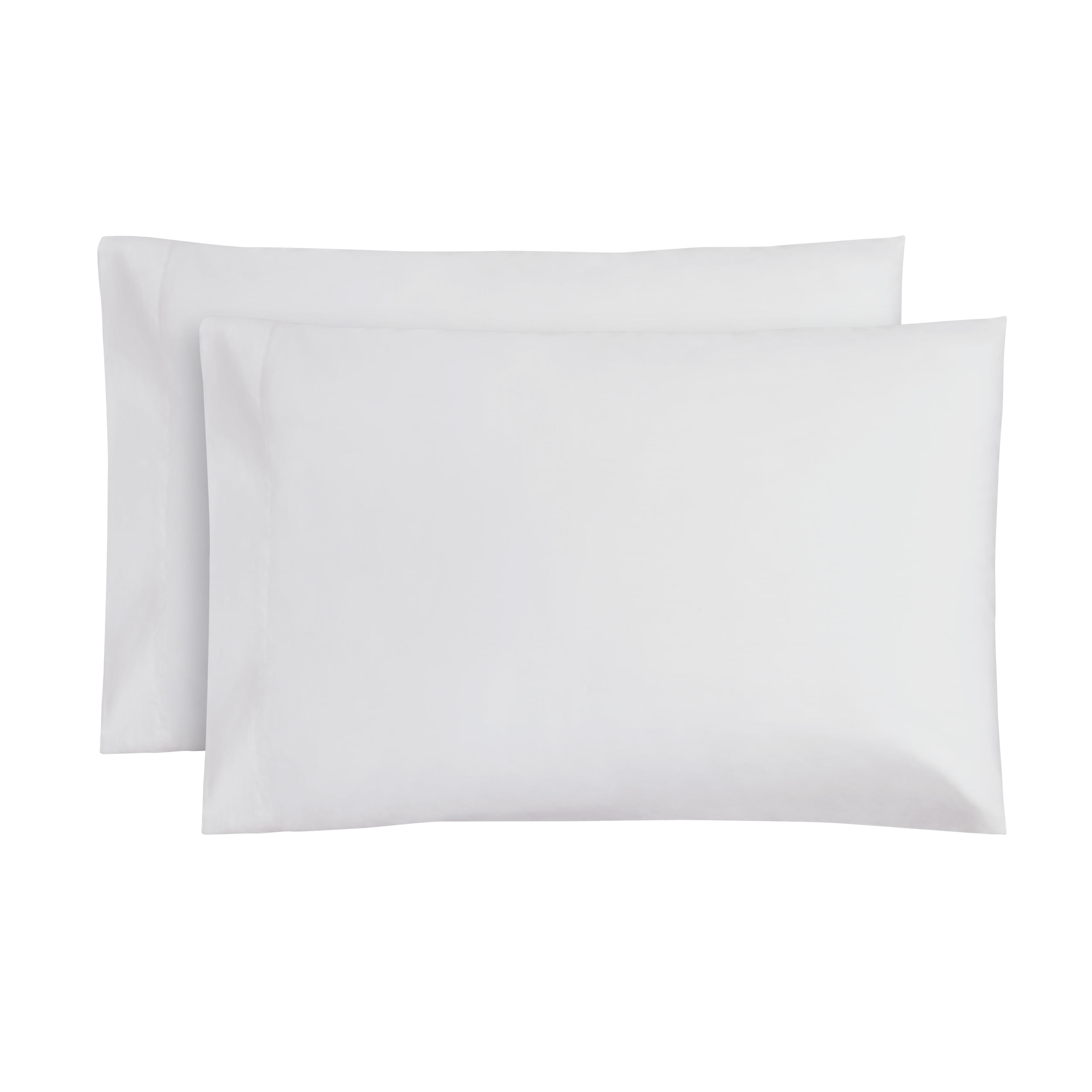 Mainstays 2-Piece 300 Thread Count Easy Care Percale Pillowcase Set, White, Queen