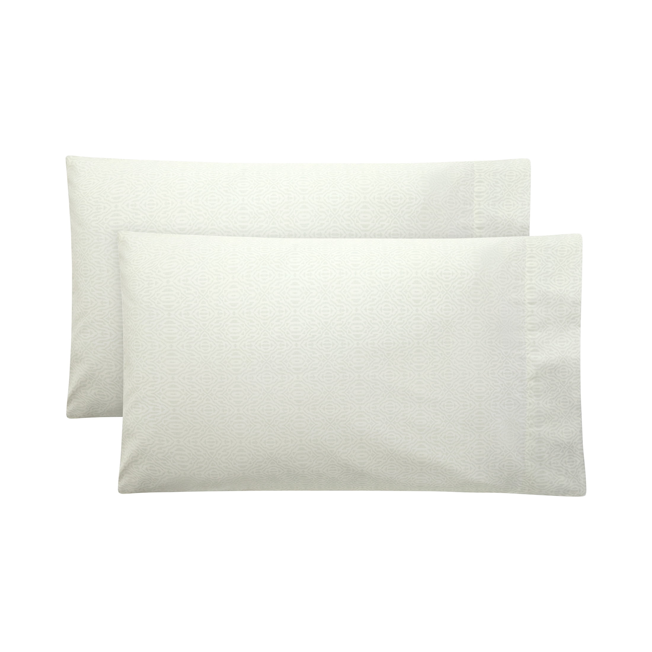 Mainstays 2-Piece 300 Thread Count Green Geo Cotton Blend Percale Pillowcase Set, King