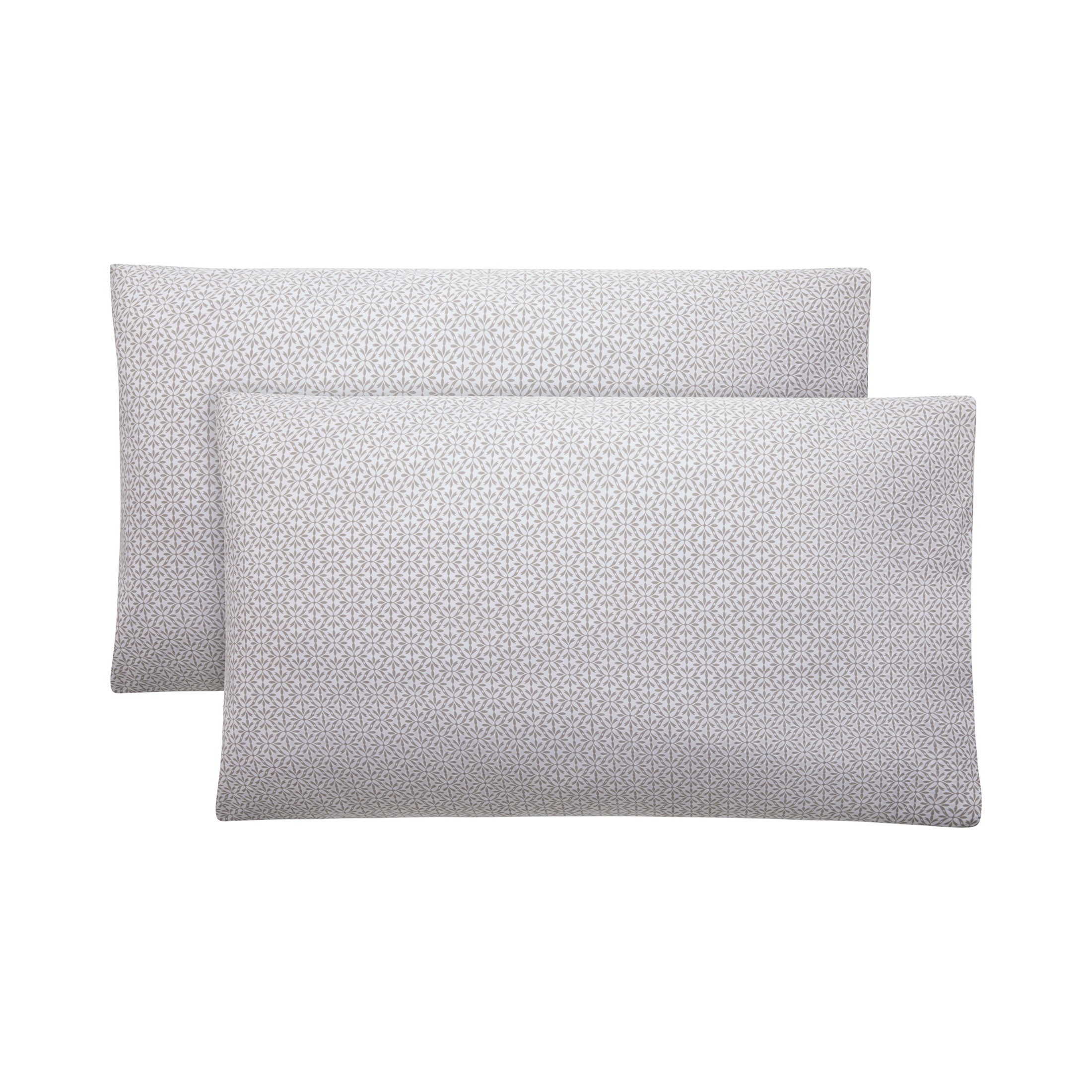 Mainstays 2-Piece 300 Thread Count Grey Flake Cotton Blend Percale Pillowcase Set, Standard/Queen