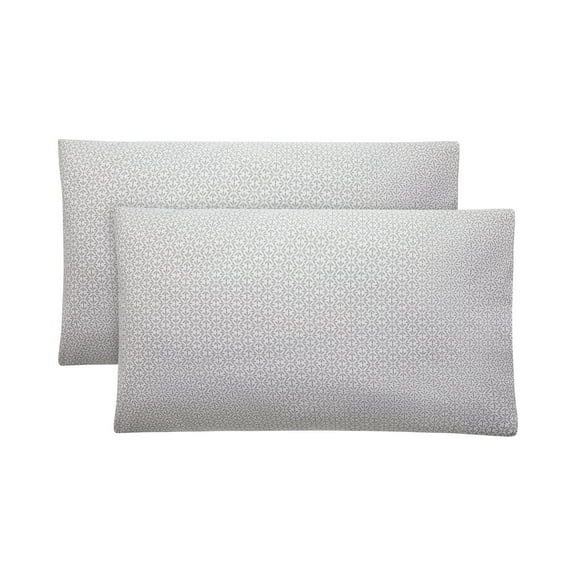 Mainstays 2-Piece 300 Thread Count Grey Flake Cotton Blend Percale Pillowcase Set, Standard/Queen