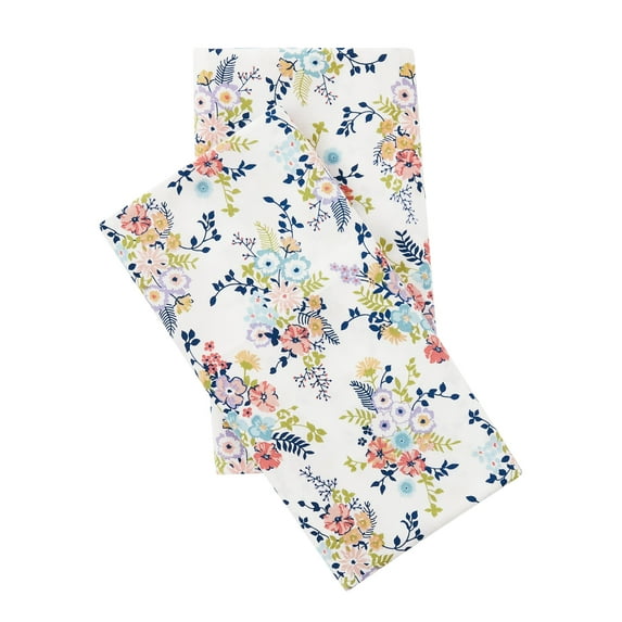 Mainstays 2-Piece 300 Thread Count Multi Floral Print CVC Cotton Blend Pillowcase Set, Standard/Queen