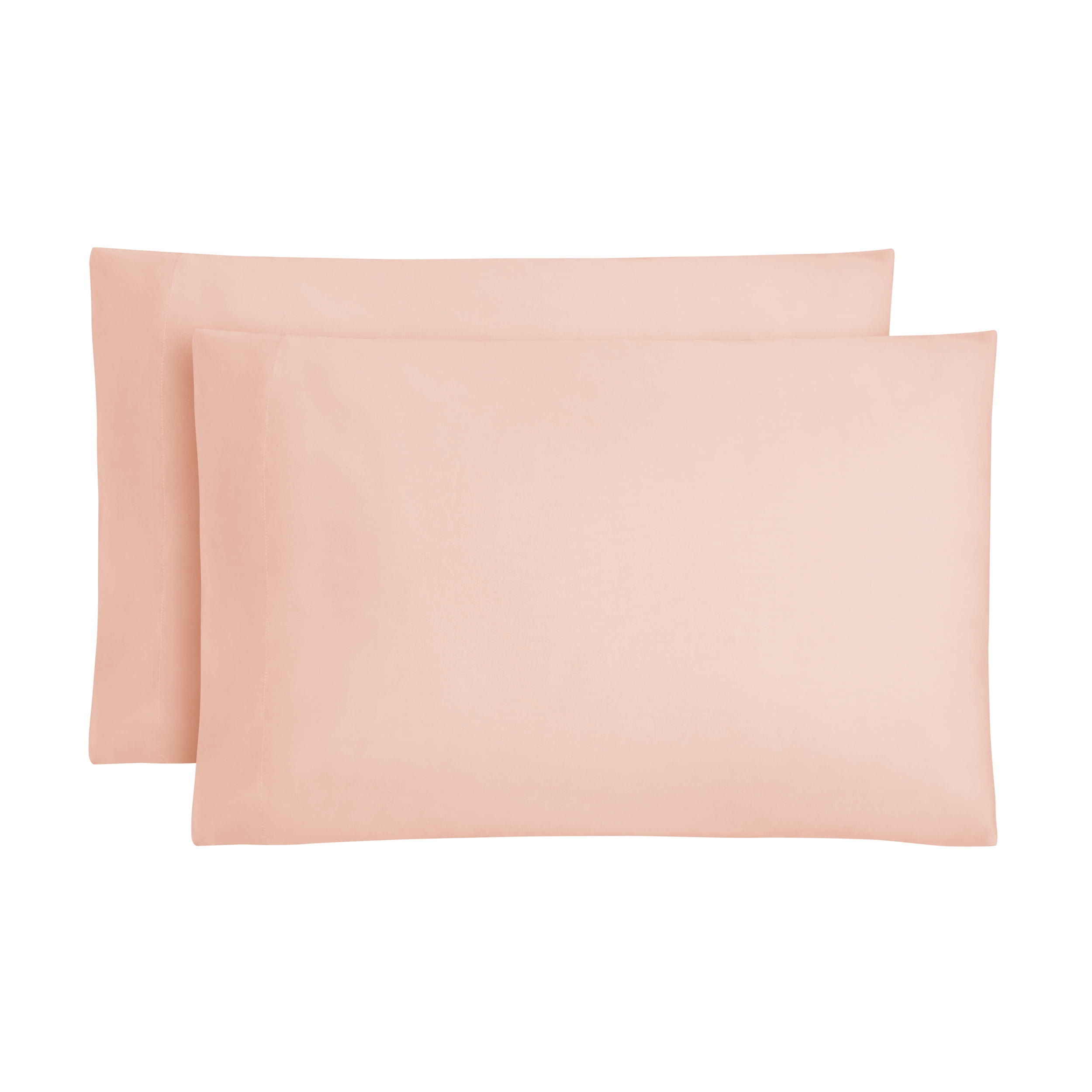 Mainstays 2-Piece 300 Thread Count Pink Blush Cotton Blend Percale Pillowcase Set, King