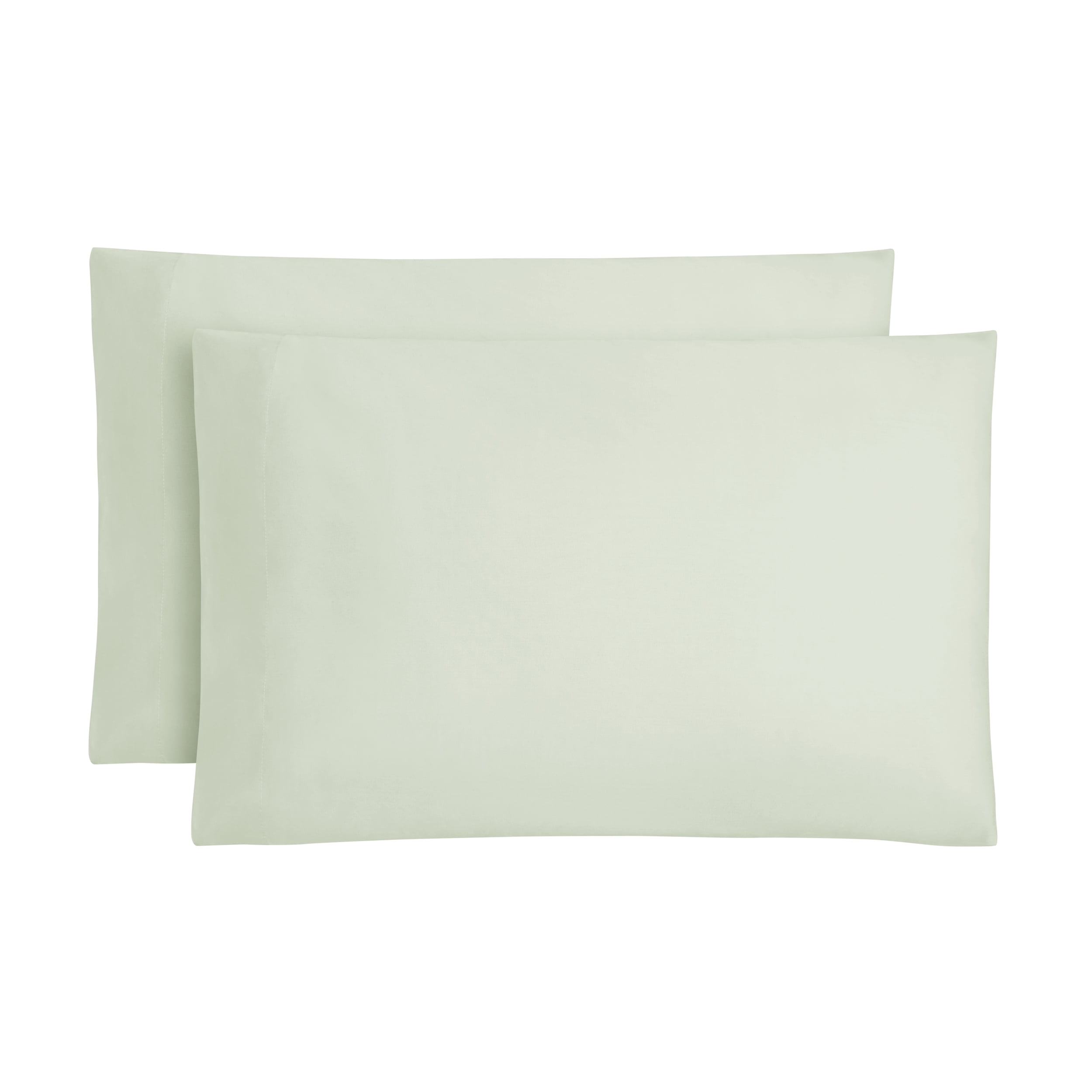 Mainstays 2-Piece 300 Thread Count Soft Sea Cotton Blend Percale Pillowcase Set, Queen