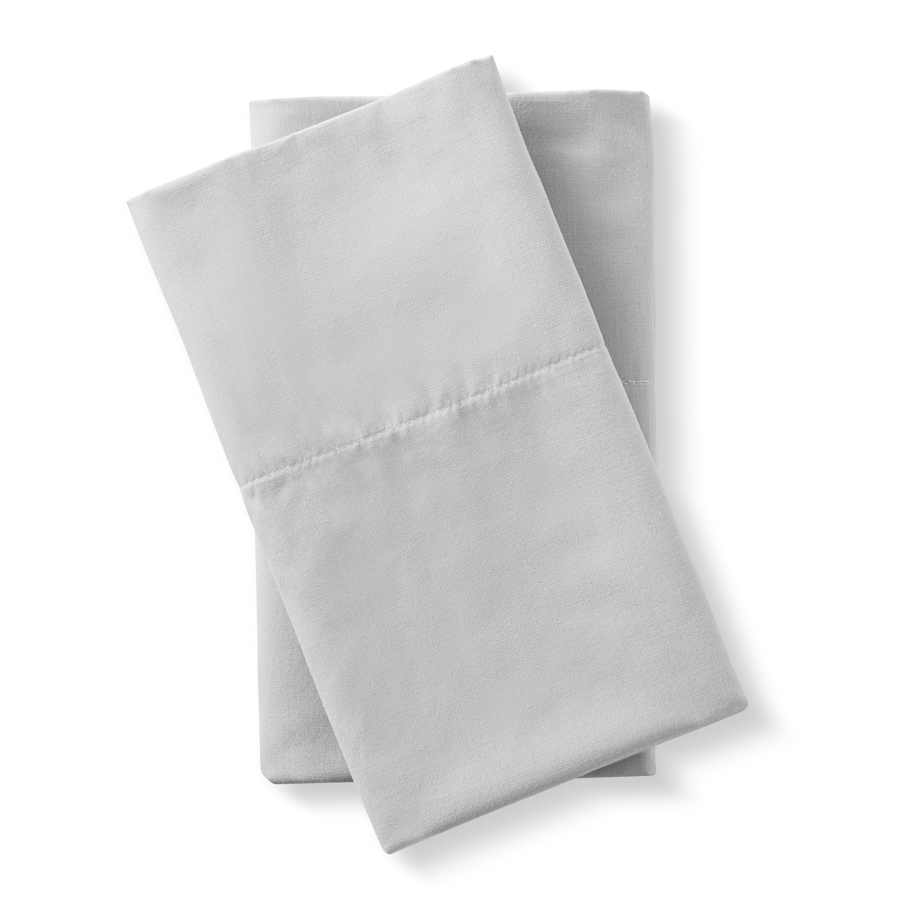 Mainstays 2-Piece 300 Thread Count Solid Soft-Silver CVC Cotton Blend Pillowcase Set, King , Adult / Teen