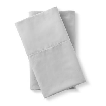 Mainstays 2-Piece 300 Thread Count Solid Soft-Silver CVC Cotton Blend Pillowcase Set, King , Adult / Teen