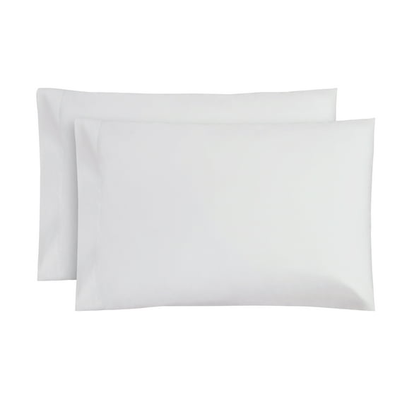 Mainstays 2-Piece 300 Thread Count White Cotton Blend Percale Pillowcase Set, King
