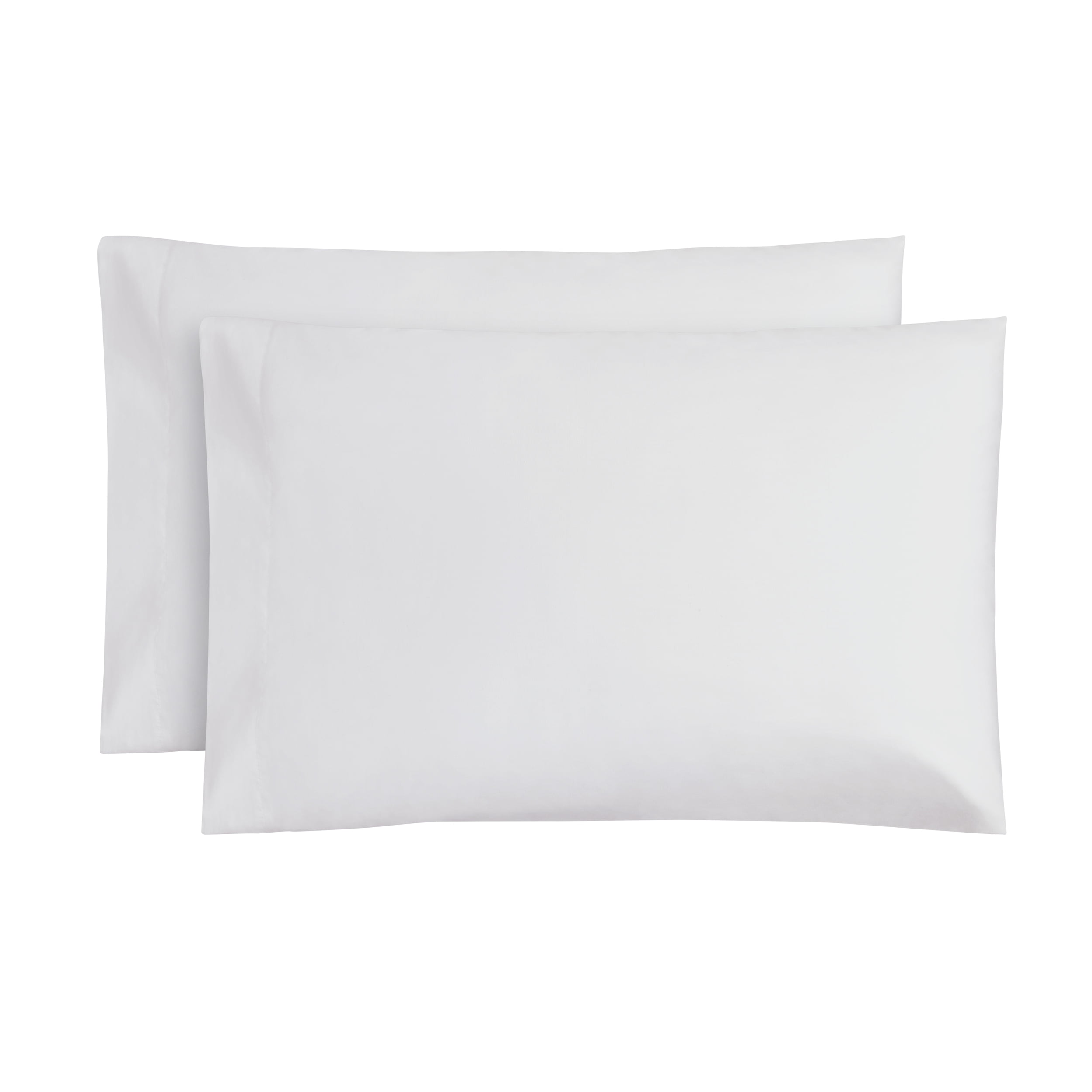Mainstays 2-Piece 300 Thread Count White Cotton Blend Percale Pillowcase Set, Queen