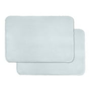 Mainstays 2- Piece Bath Rug Faux Fur Memory Foam, Soft Silver, 17" x 24"