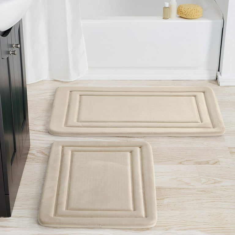 Mainstays 2 Piece Beige Memory Foam Bath Rug Set Available in