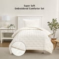thumbnail image 1 of Mainstays Twin/Twin XL Comforter Set, Super Soft & Embroidered, 2-Piece, Cream, 1 of 10