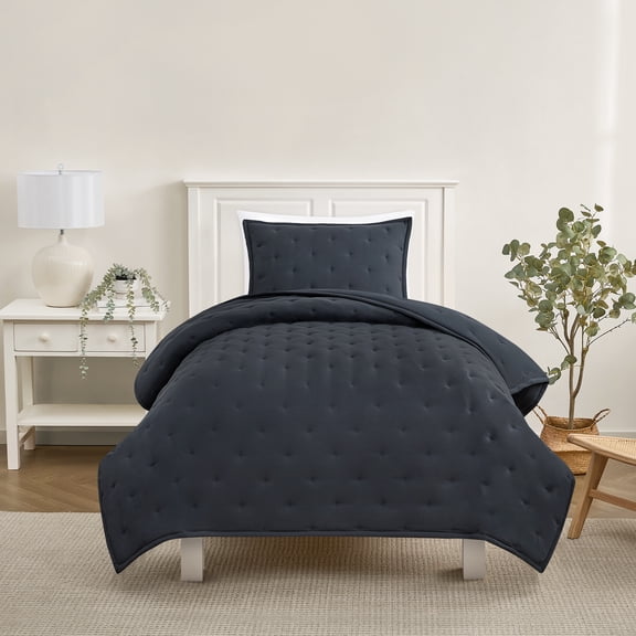 Mainstays Twin/Twin XL Comforter Set, All-Season, 2-Piece, Grey