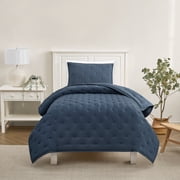 Mainstays Twin/Twin XL Comforter Set, All-Season, 2-Piece, Navy