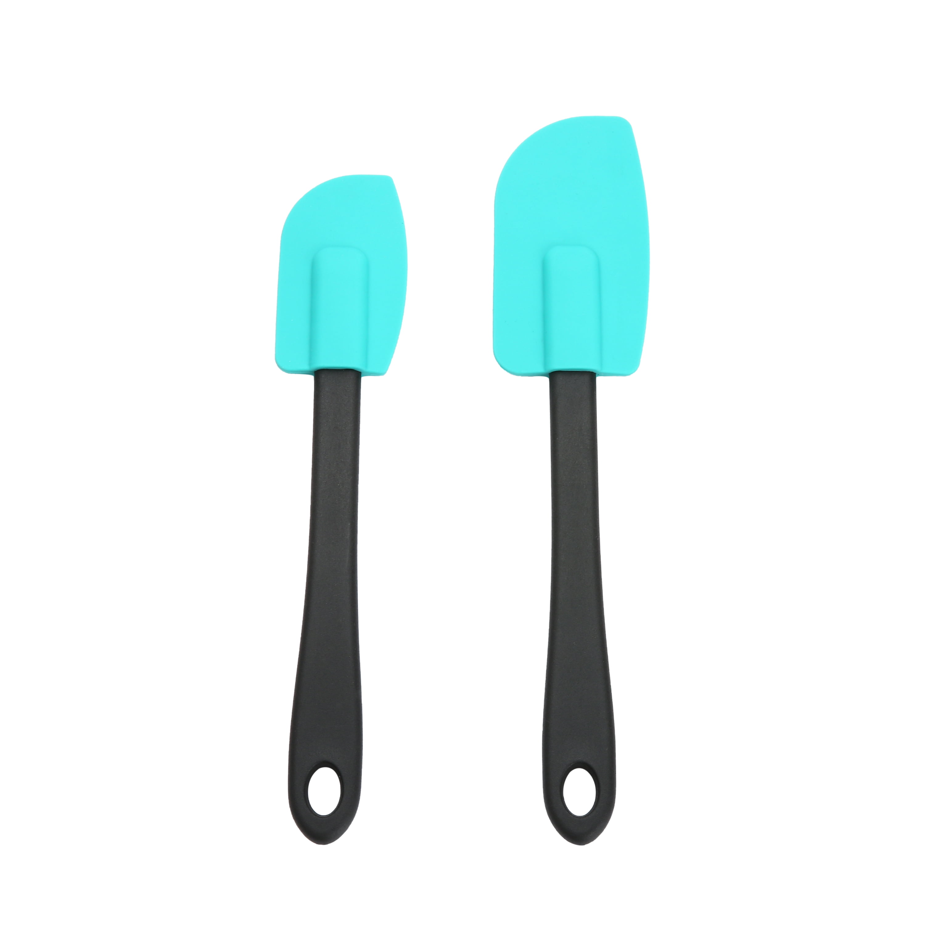 Mainstays Colorful Silicone Spatulas Set with Wooden Handles - Red, Silver, Green & Blue - 4 ct