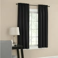 thumbnail image 1 of Mainstays Solid Blackout Curtain Panel Pair, Set of 2, Black, 30”W x 63”L, 1 of 5