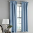 thumbnail image 1 of Mainstays Solid Blackout Curtain Panel Pair, Set of 2, Blue Quartz, 30”W x 63”L, 1 of 5