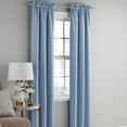 thumbnail image 1 of Mainstays Solid Blackout Curtain Panel Pair, Set of 2, Blue Quartz, 30”W x 84”L, 1 of 5