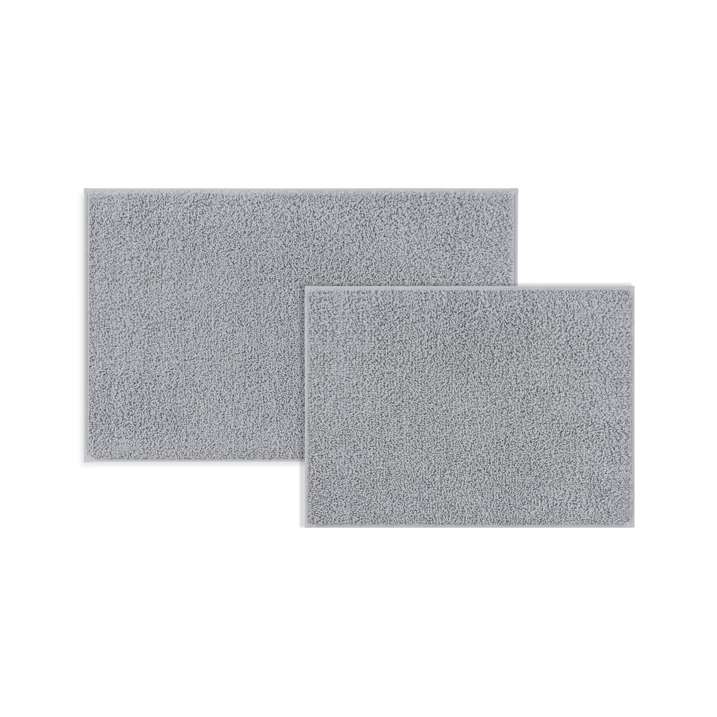 Mainstays 2-Piece Super Soft Polyester Bath Rug Set, Soft Silver