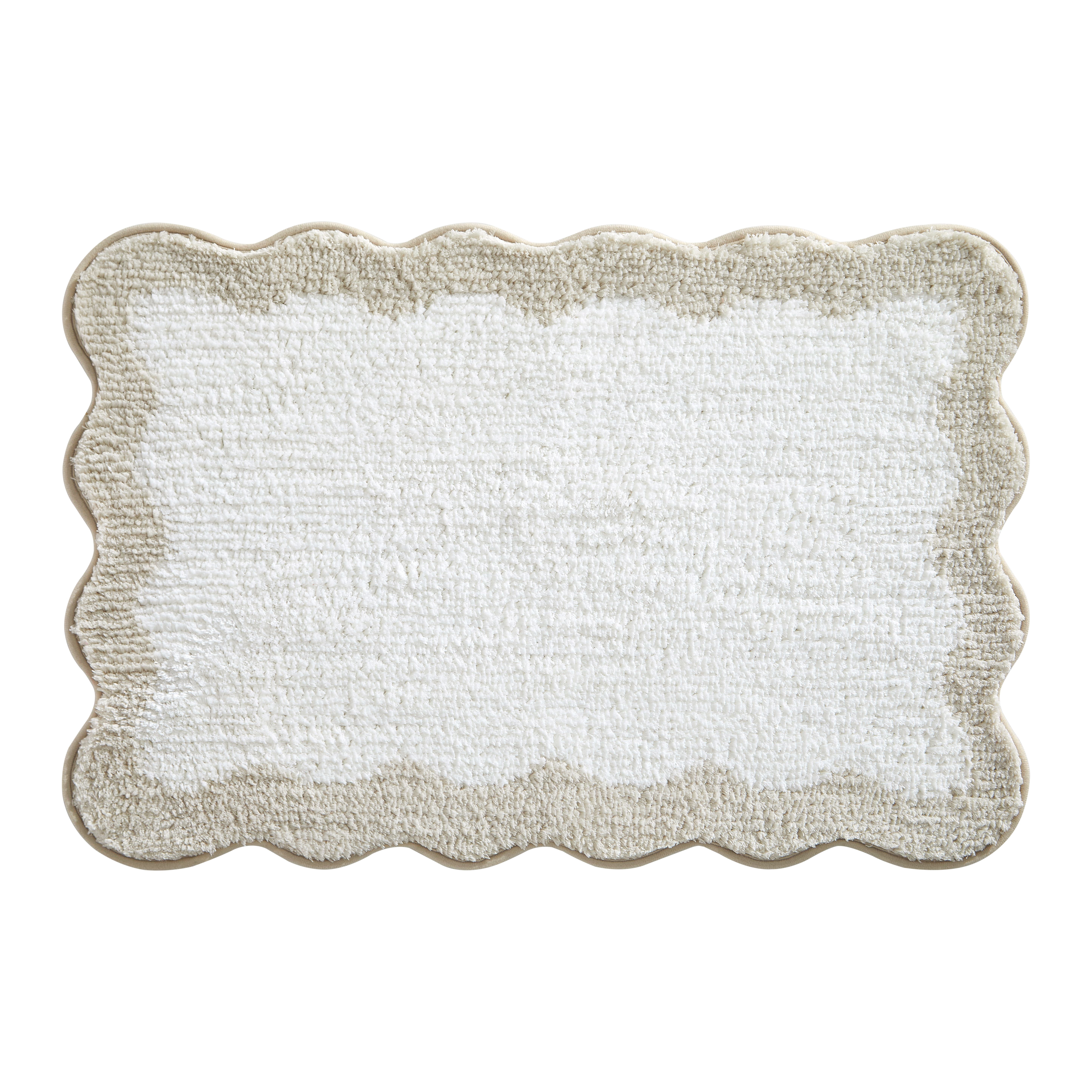 Mainstays 2 Piece Scallop Bath Rug Set, Tan, 17 x 24 20 x