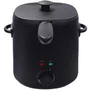 Mainstays Matte Black 2-Quart 1000W Electric Deep Fryer with Adjustable Thermostat