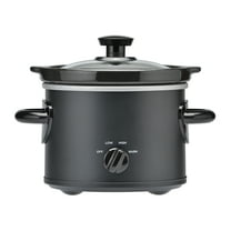 Mainstays 2 QT Slow Cooker, Matte Black Finish, Removeable Stoneware Pot, Model MS54100112165B