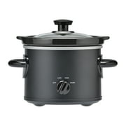 Mainstays 2 Quart Round Slow Cooker, with Matte Black Finish and Glass Lid