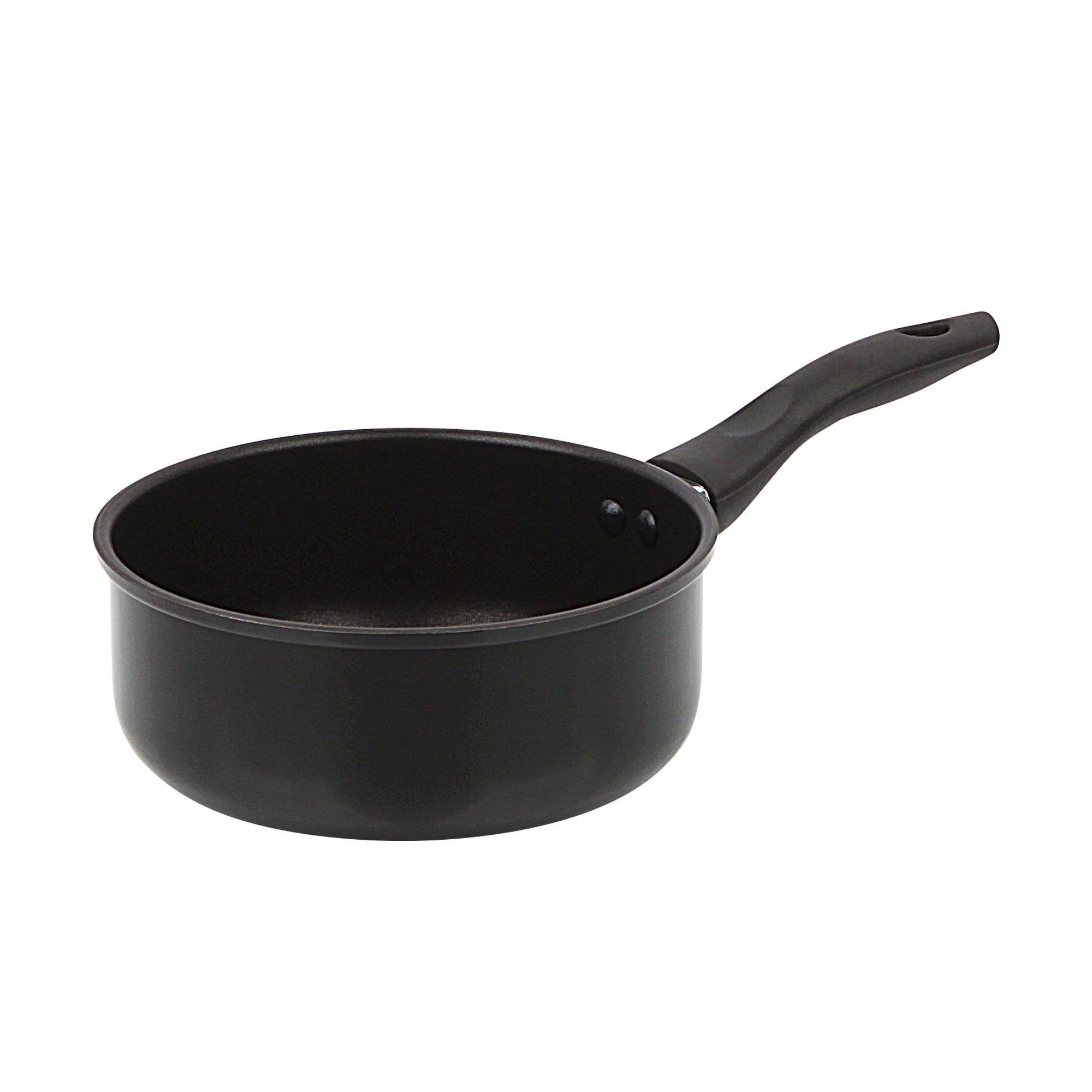 Mainstays 3 Piece Non-Stick Sauce Pans, Black, Set Includes 1Quart & 2Quart  Sauce Pan with Single Lid