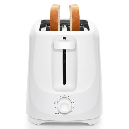 Mainstays 2-Slice Toaster with 6 Shade Settings and Removable Crumb Tray, Arctic White