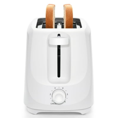 Mainstays 2-Slice Toaster with 6 Shade Settings and Removable Crumb Tray, Arctic White