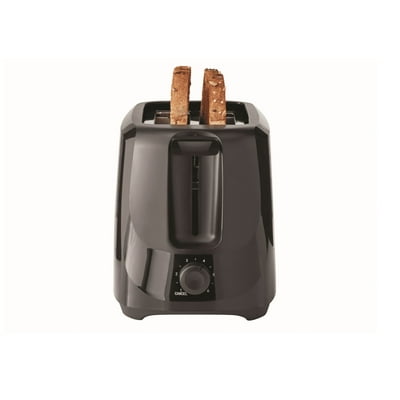 Mainstays 2-Slice Toaster with 6 Shade Settings and Removable Crumb Tray, Black