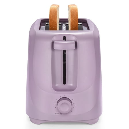 Mainstays 2-Slice Toaster with 6 Shade Settings and Removable Crumb Tray, Lilac Bloom