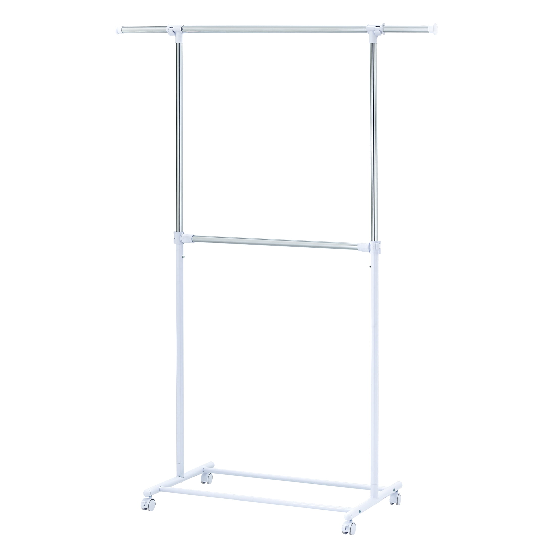 Mainstays 2 Tier Adjustable Chrome Garment Rack with Silver Metal and ...